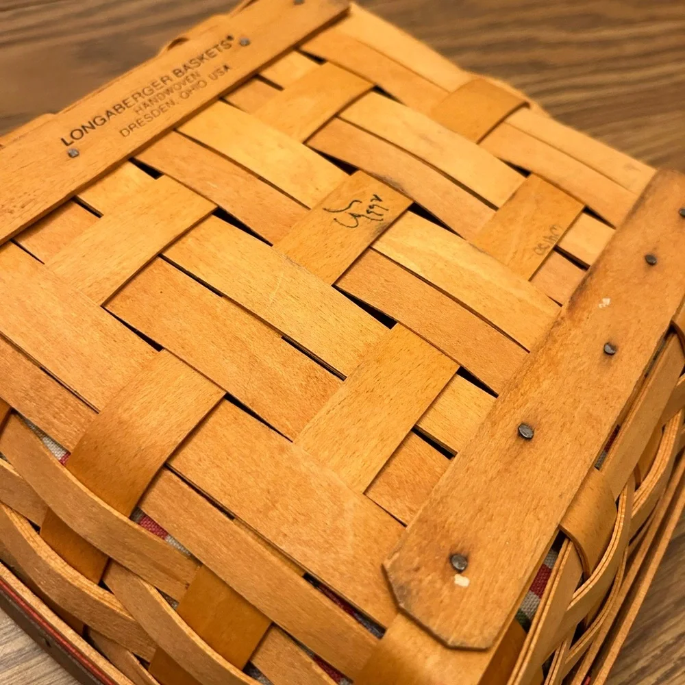 Longaberger Good Ol Summertime Picnic Pal Basket Divided with fabric Lin…